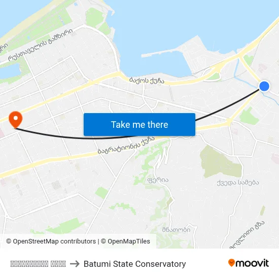 Nonesshvili Street to Batumi State Conservatory map