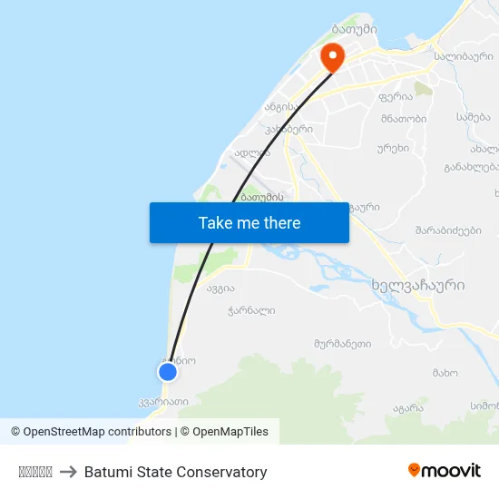 Gonio to Batumi State Conservatory map