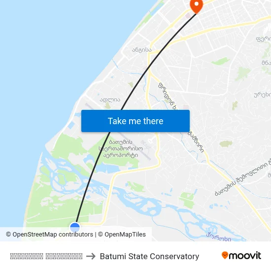 Apsaros Highway to Batumi State Conservatory map