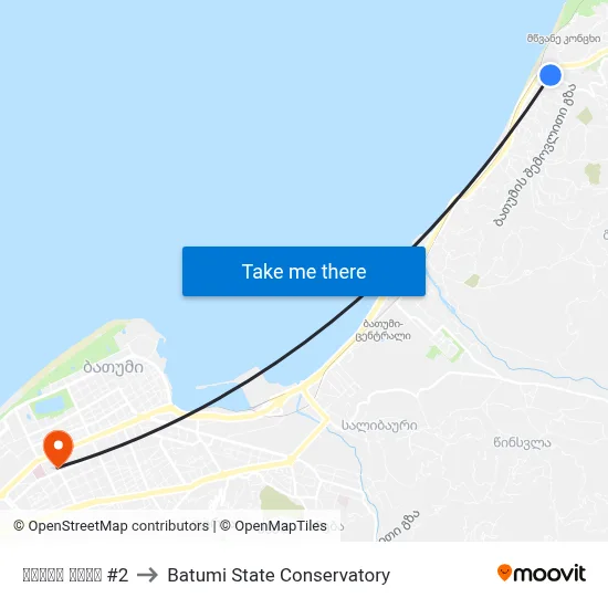 Garden Street #2 to Batumi State Conservatory map