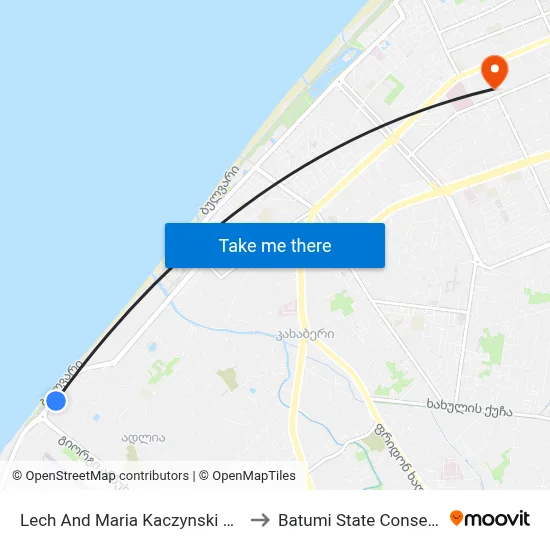 Lech And Maria Kaczynski Street, 23 to Batumi State Conservatory map