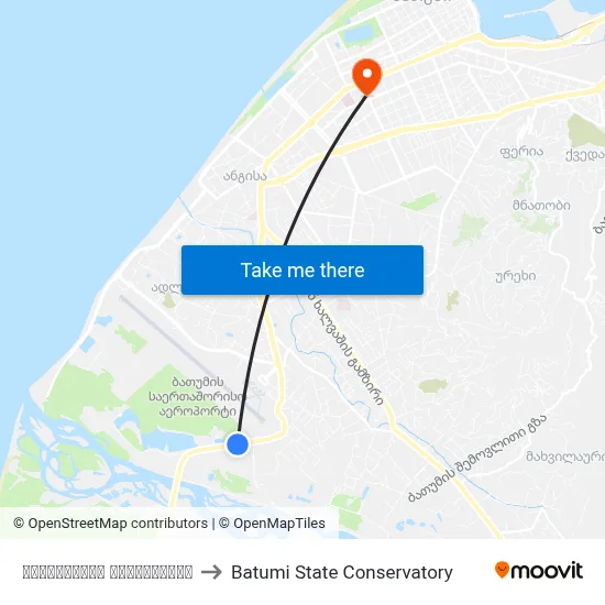 Airport Highway to Batumi State Conservatory map