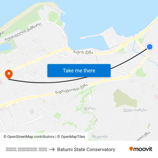 Jemal Katamadze Street to Batumi State Conservatory map