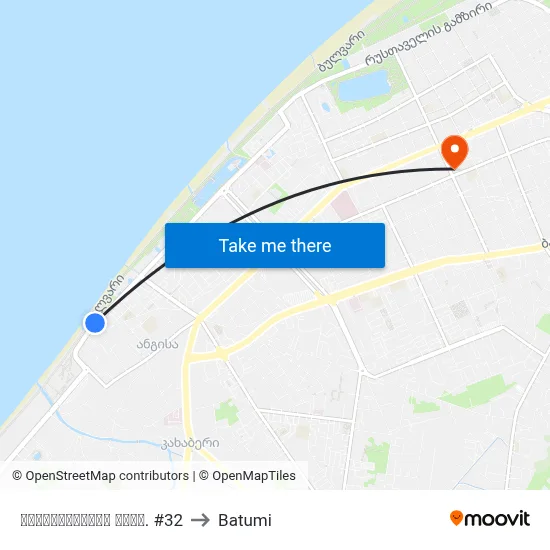 ხიმშიაშვილის გამზ. #32 to Batumi map