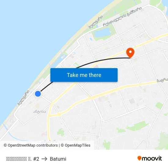 კობალაძის ქ. #2 to Batumi map