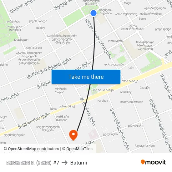 გორგილაძის ქ. (მერია) #7 to Batumi map