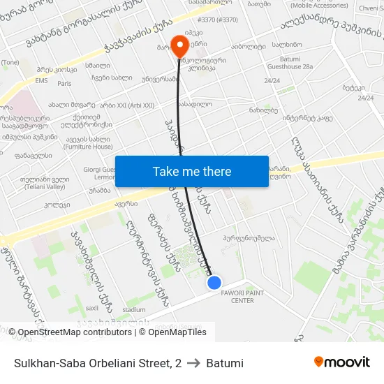 Sulkhan-Saba Orbeliani Street, 2 to Batumi map