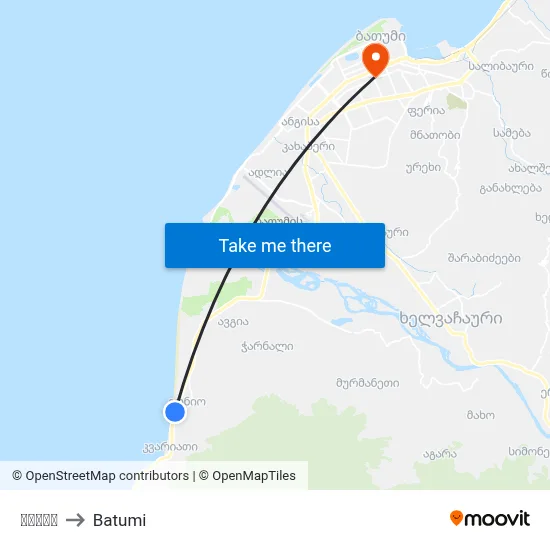 გონიო to Batumi map
