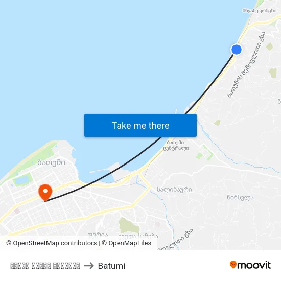 თამარ მეფის გამზირი to Batumi map