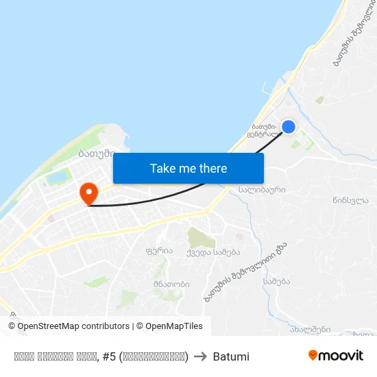 უსუფ ფაღავას ქუჩა, #5 (მოპირდაპირედ) to Batumi map