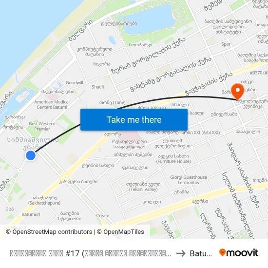 ფიროსმანის ქუჩა #17 (სპორტ სკოლის მოპირდაპირედ) to Batumi map