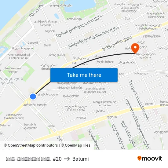 ტბელ-აბუსერიძის ქუჩა, #20 to Batumi map