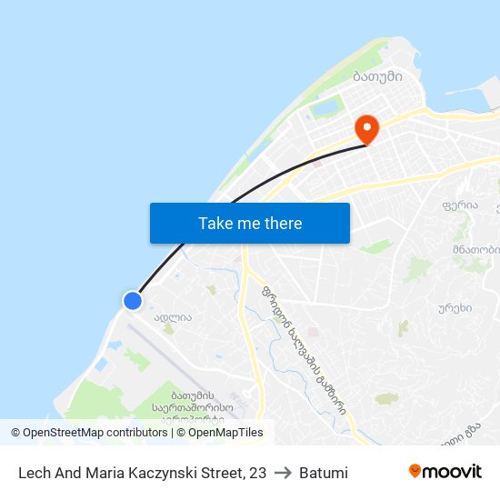 Lech And Maria Kaczynski Street, 23 to Batumi map