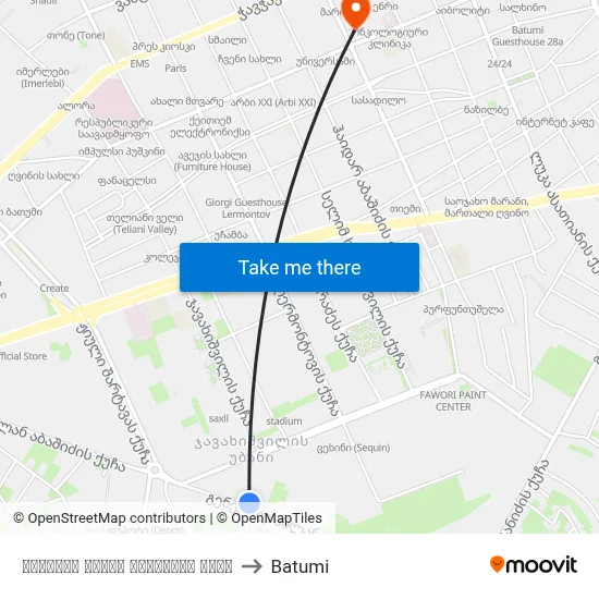 გენერალ ასლან აბაშიძის ქუჩა to Batumi map