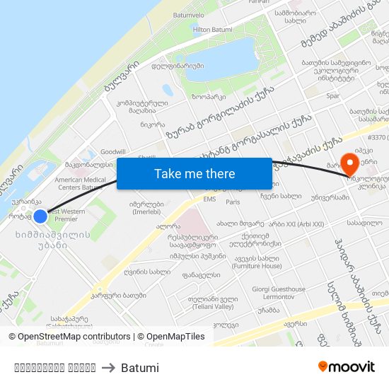 იუსტიციის სახლი to Batumi map