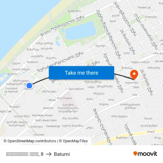 ფიროსმანის ქუჩა, 8 to Batumi map