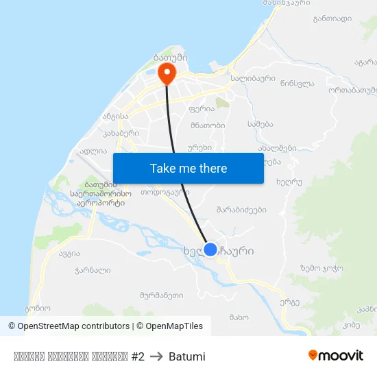 ფრიდონ ხალვაშის გამზირი #2 to Batumi map