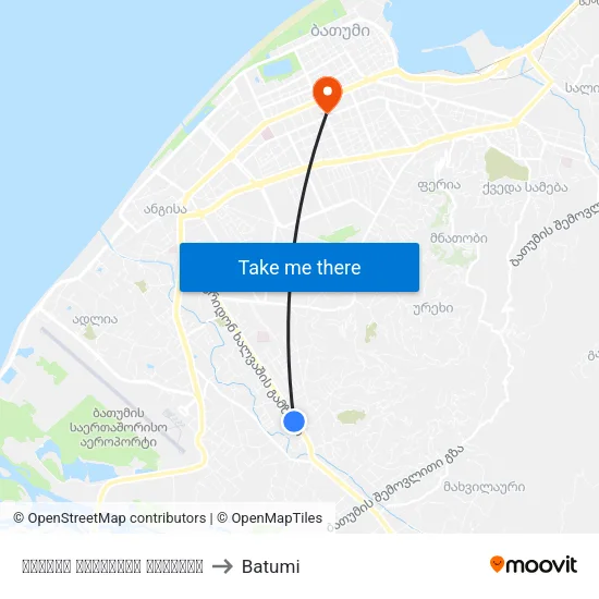 Pridon Khalvashi Avenue to Batumi map