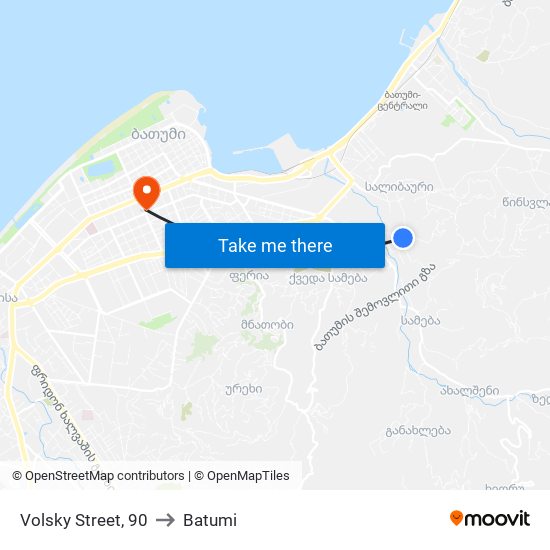 Volsky Street, 90 to Batumi map