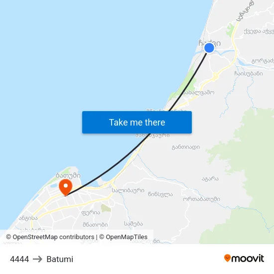 4444 to Batumi map