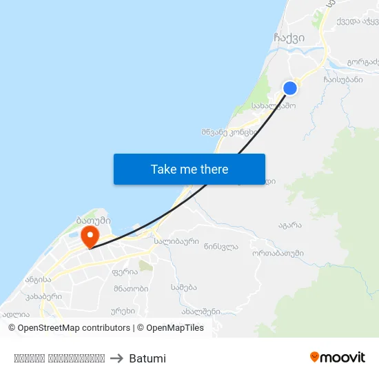 ჩაქვის გადასახვევი to Batumi map