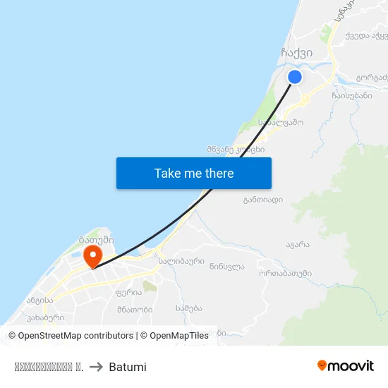 ბოტანიკურის ქ. to Batumi map