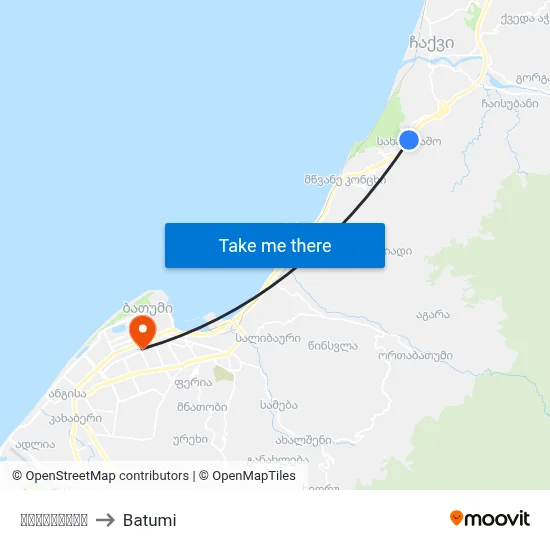 სახალვაშო to Batumi map