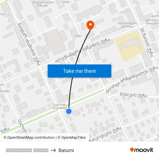 ხოზრევანიძის კლინიკა to Batumi map