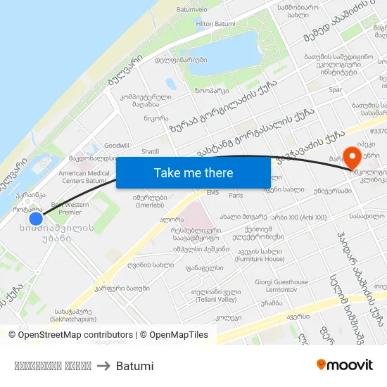 იუსტიციის სახლი to Batumi map