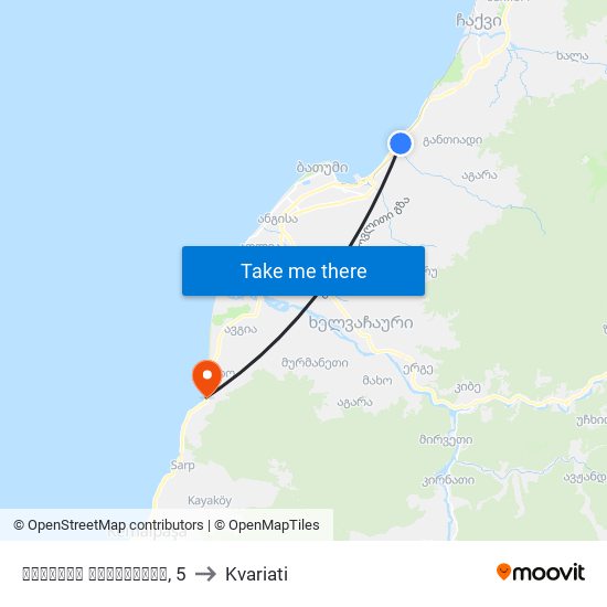 თამარის დასახლება, 5 to Kvariati map