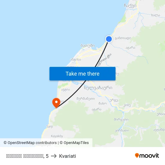 Tamari Settlement, 5 to Kvariati map