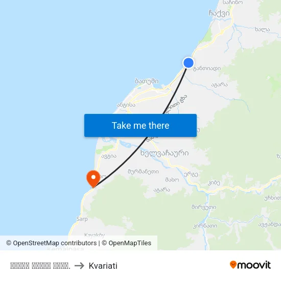 Queen Tamar Ave. to Kvariati map