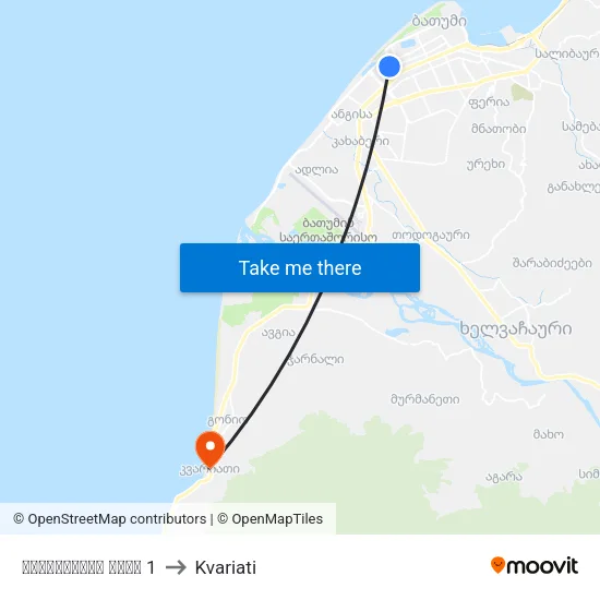 ფიროსმანის ქუჩა 1 to Kvariati map