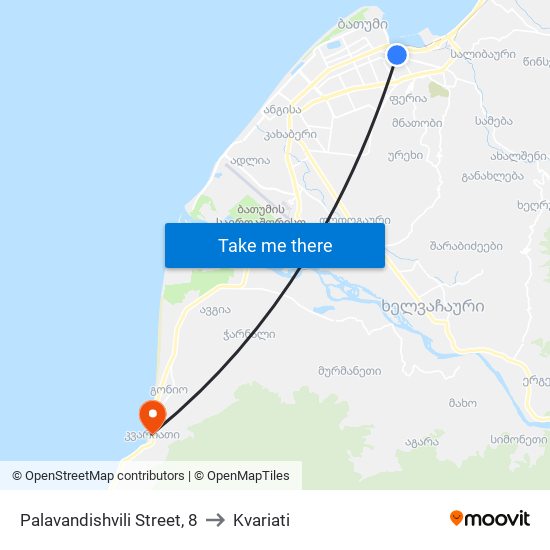 Palavandishvili Street, 8 to Kvariati map