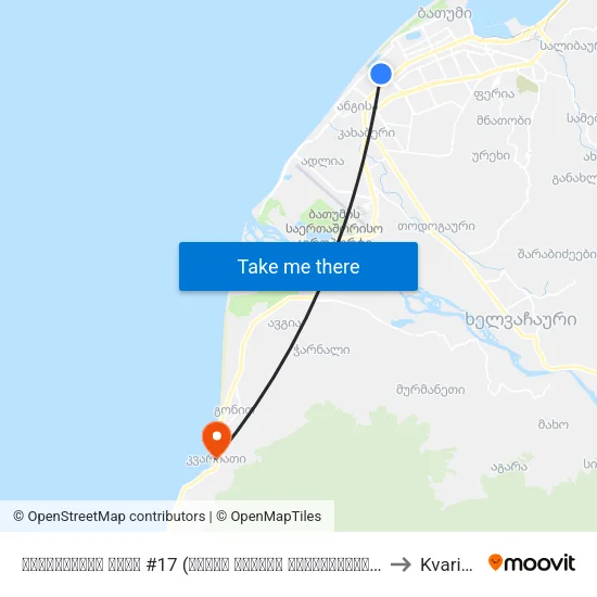 Pirosmani Street #17 (Opposite Sports School) to Kvariati map