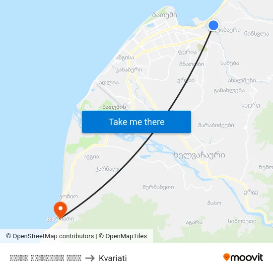 Jemal Katamadze Street to Kvariati map