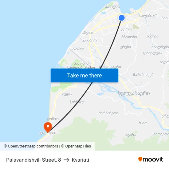 Palavandishvili Street, 8 to Kvariati map