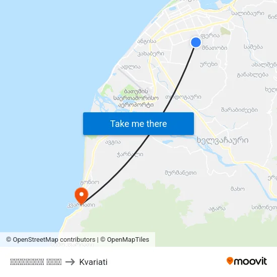 Varshnidze Street to Kvariati map