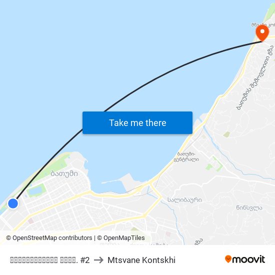 ხიმშიაშვილის გამზ. #2 to Mtsvane Kontskhi map