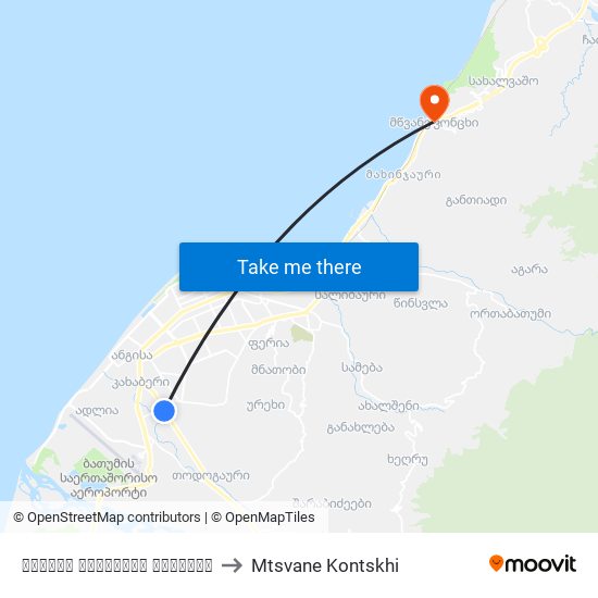 ფრიდონ ხალვაშის გამზირი to Mtsvane Kontskhi map