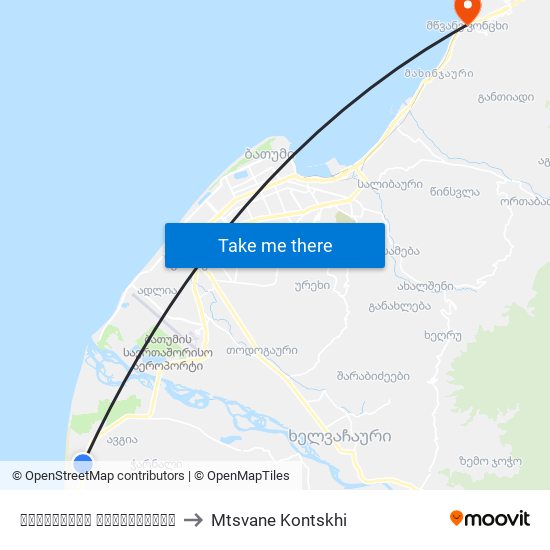 აფსაროსის გზადკეცილი to Mtsvane Kontskhi map