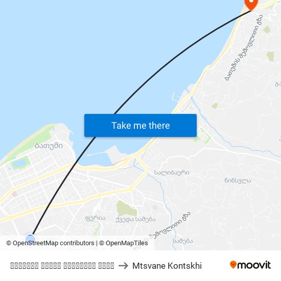 გენერალ ასლან აბაშიძის ქუჩა to Mtsvane Kontskhi map