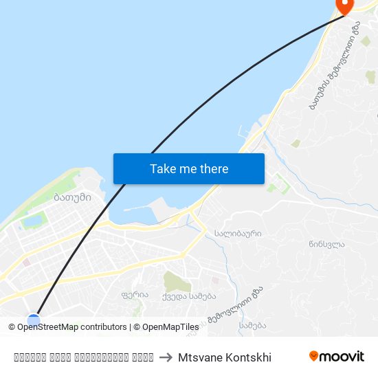 სულხან საბა ორბელიანის ქუჩა to Mtsvane Kontskhi map
