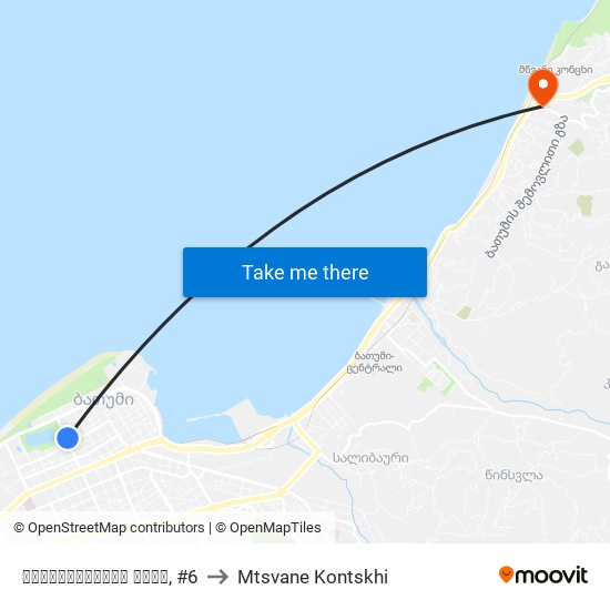 მელიქიშვილის ქუჩა, #6 to Mtsvane Kontskhi map
