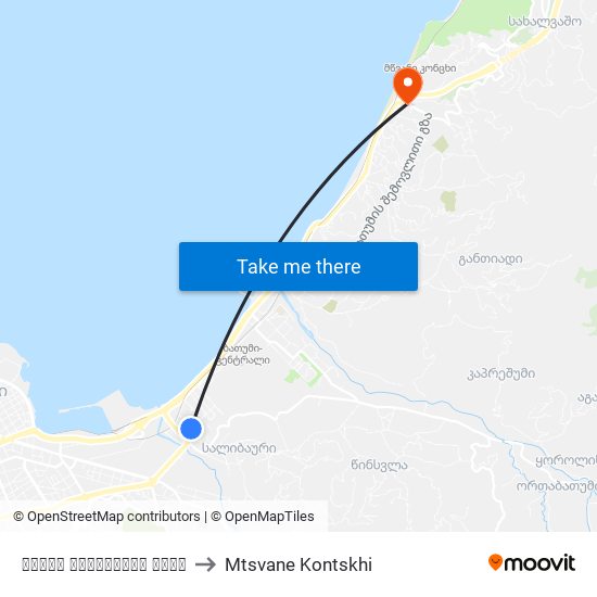 ჯემალ ქათამაძის ქუჩა to Mtsvane Kontskhi map