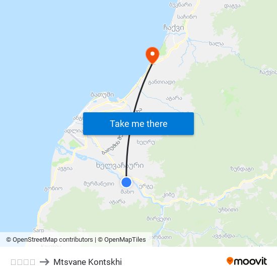 მახო to Mtsvane Kontskhi map