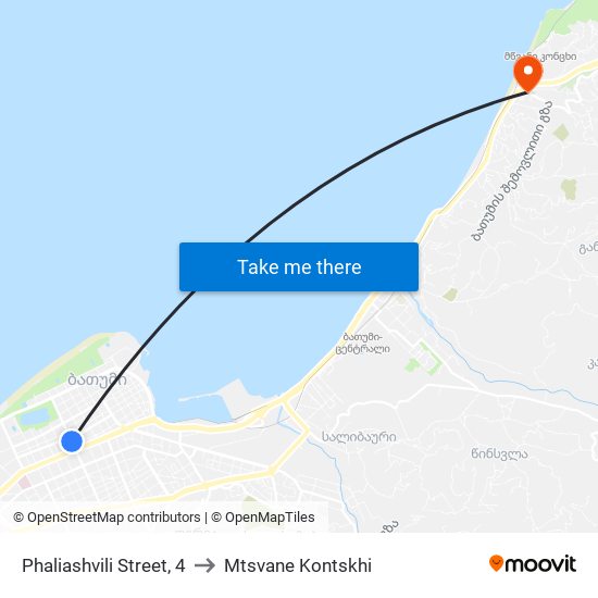 Phaliashvili Street, 4 to Mtsvane Kontskhi map