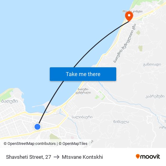 Shavsheti Street, 27 to Mtsvane Kontskhi map