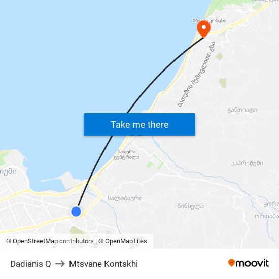 Dadianis Q to Mtsvane Kontskhi map