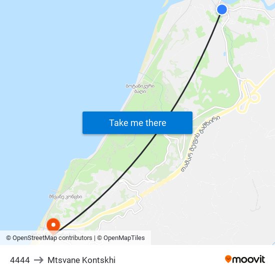 4444 to Mtsvane Kontskhi map